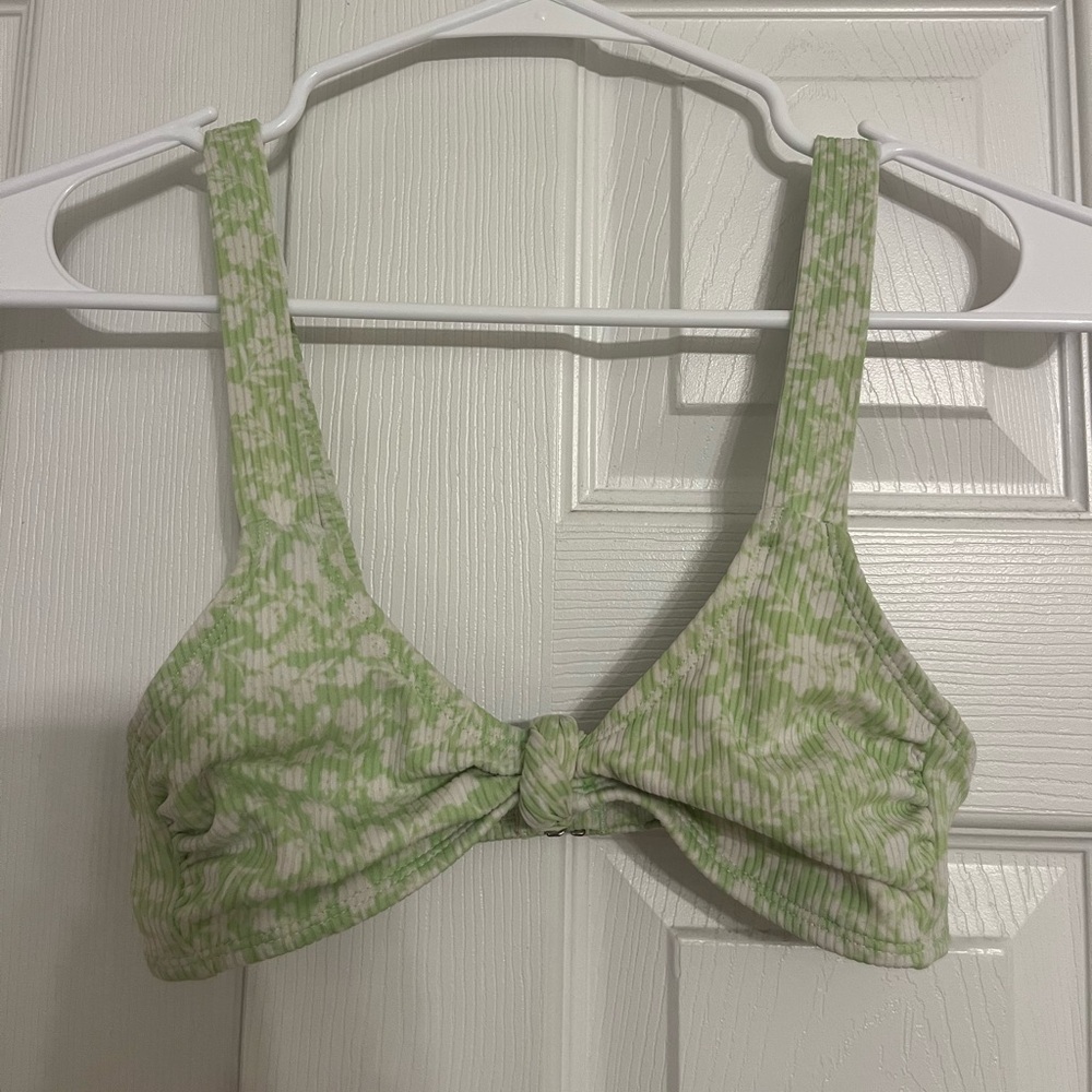 Target Light Green and White Bikini Top
